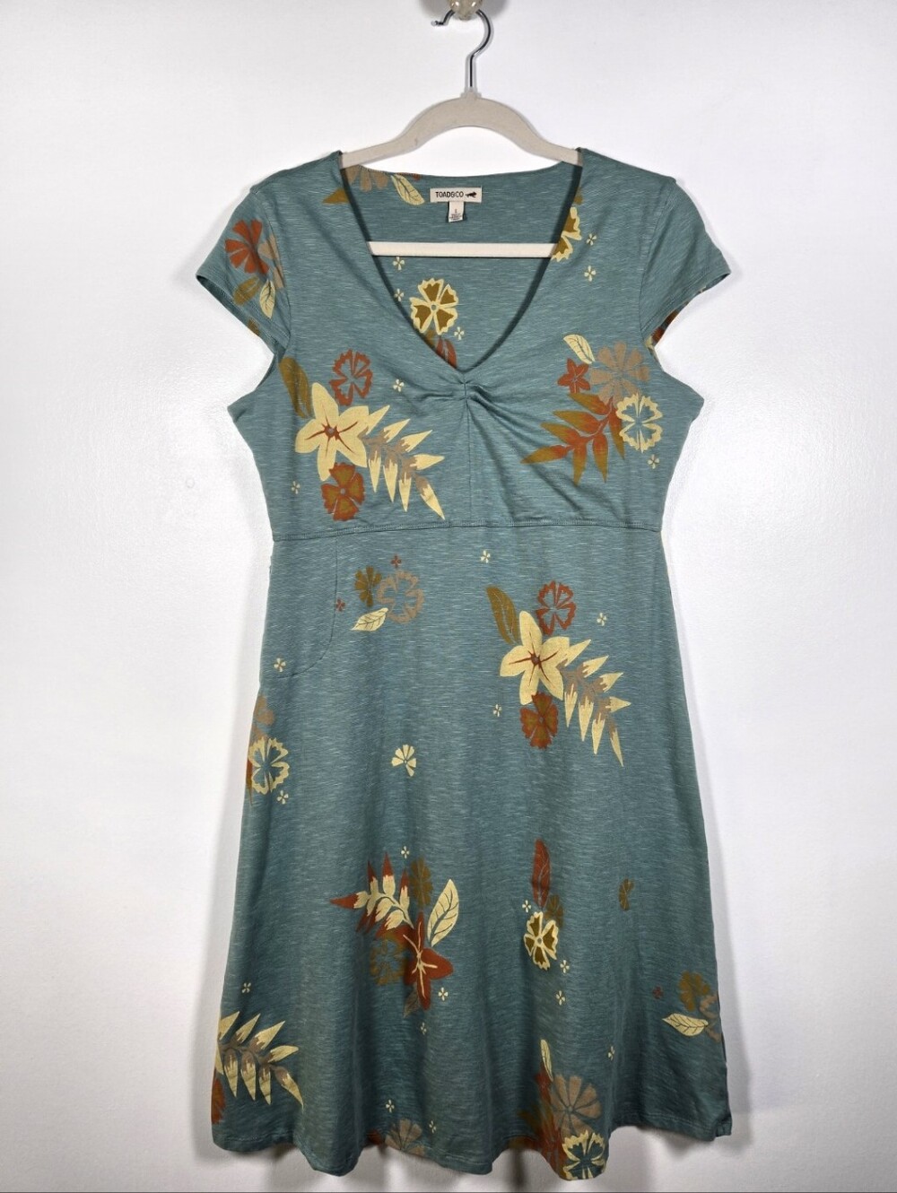 Toad & Co Rosemarie Floral Dress Organic Cotton Blend Size Large